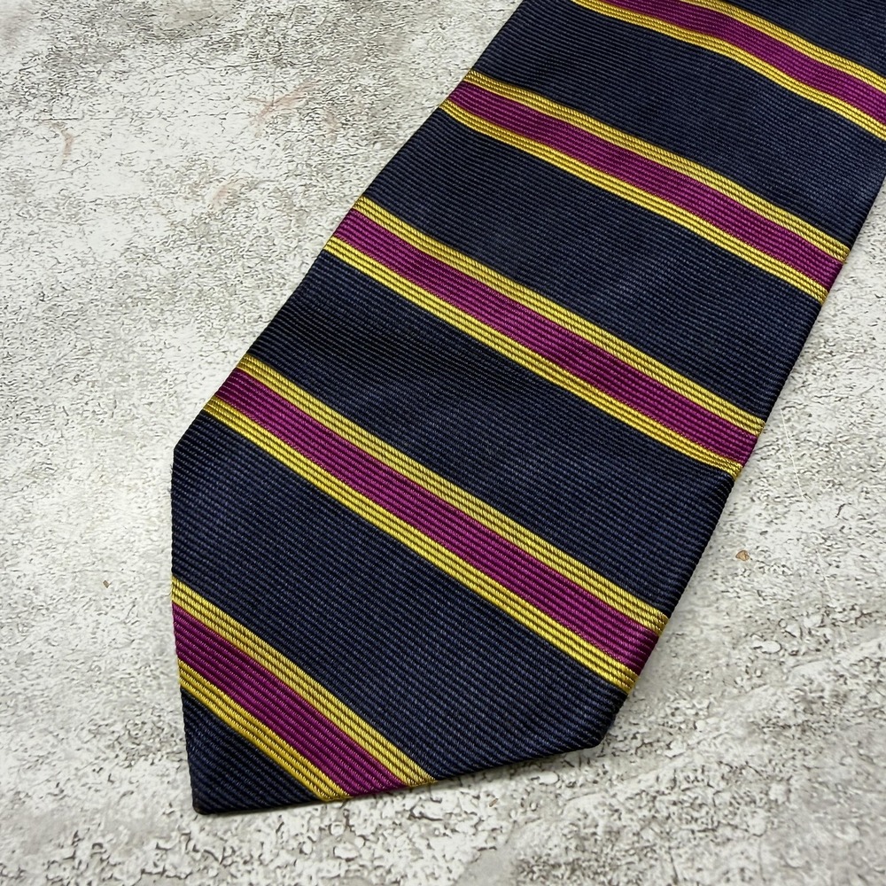Brooks Brothers 100% Silk Tie Mens One Size Blue Striped Made In USA Necktie